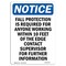 Signmission OSHA Notice Sign, Fall Protection Is Required For, 10in X 7in Rigid Plastic, 7" W, 10" H, Portrait OS-NS-P-710-V-12447 - alternate 1